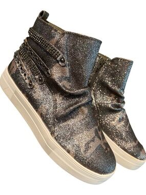 naughty monkey Silver Glitter High-Top Booties